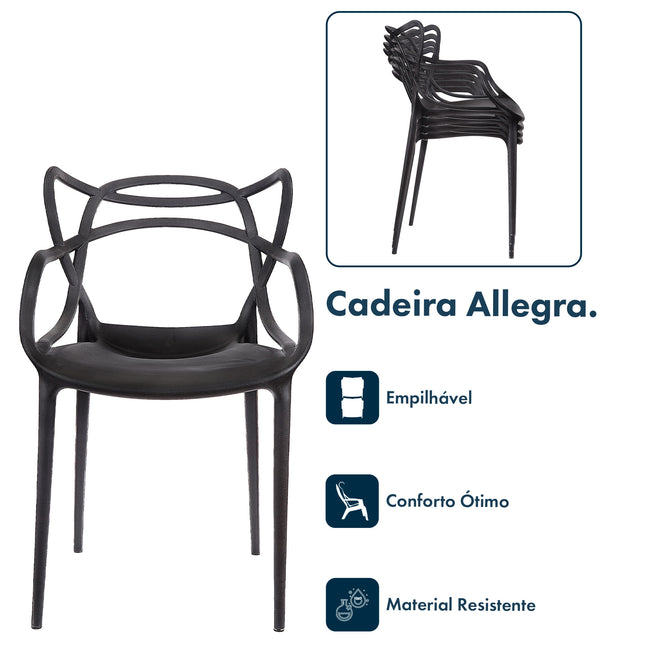 Kit 2 Cadeiras de Design Allegra Interior e Exterior