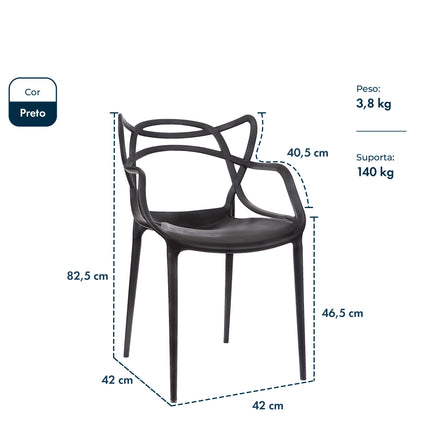 Kit 6 Cadeiras de Design Allegra Interior e Exterior