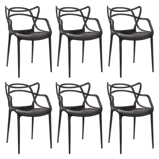 Kit 6 Cadeiras de Design Allegra Interior e Exterior