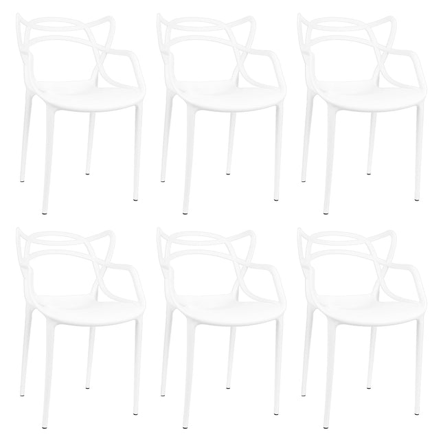 Kit 6 Cadeiras de Design Allegra Interior e Exterior