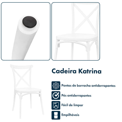 Kit 2 Cadeiras de Design Katrina Interior e Exterior