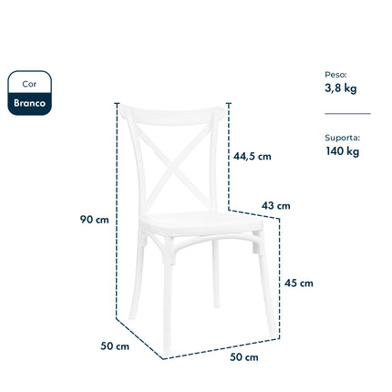Kit 2 Cadeiras de Design Katrina Interior e Exterior