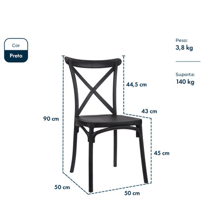Kit 2 Cadeiras de Design Katrina Interior e Exterior