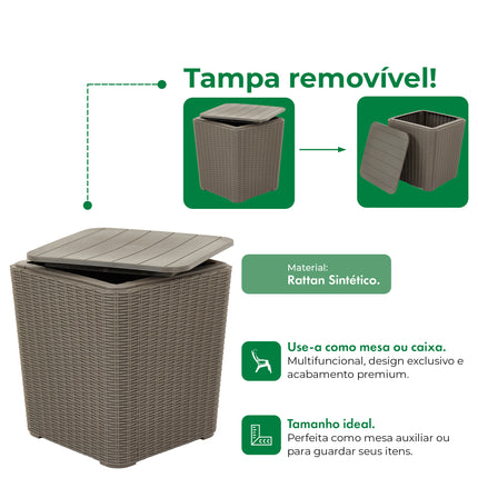 Mesa Auxiliar Rattan Capri