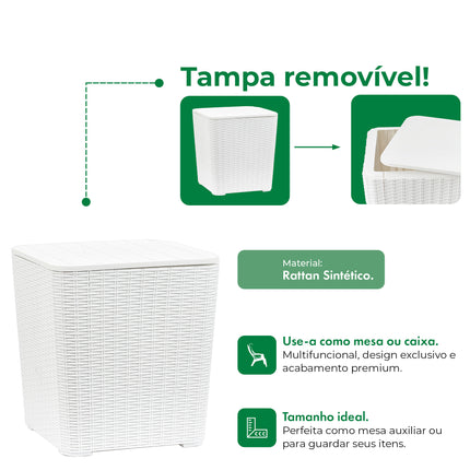 Kit 2 Poltronas de Jardim Rattan Qatar + Mesa Capri