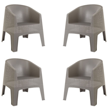 Kit 4 Poltronas de Piscina e Jardim Rattan Ibiza