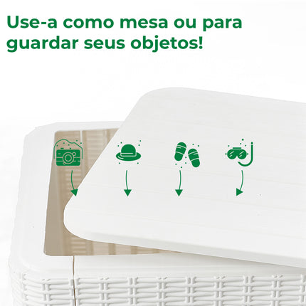 Kit 2 Poltronas de Jardim Rattan Qatar + Mesa Capri