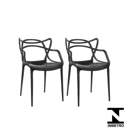 Kit 2 Cadeiras de Design Allegra Interior e Exterior