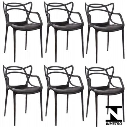 Kit 6 Cadeiras de Design Allegra Interior e Exterior