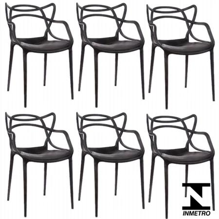 Kit 6 Cadeiras de Design Allegra Interior e Exterior
